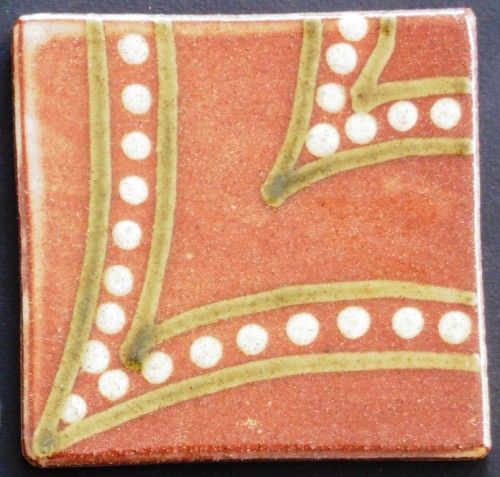 slip trailed tile (27) handmade by Helen Baron