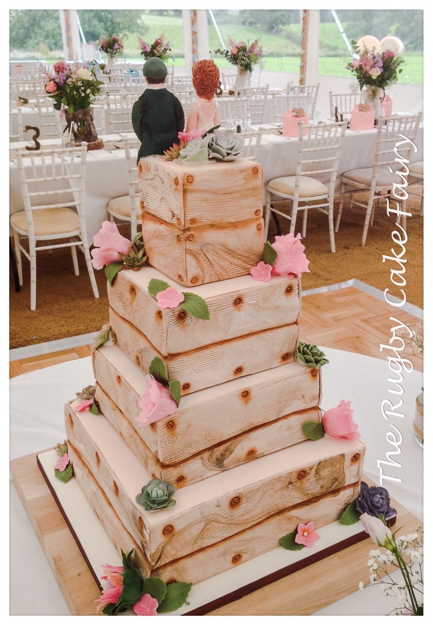 lemon crate wedding cake top tier rear