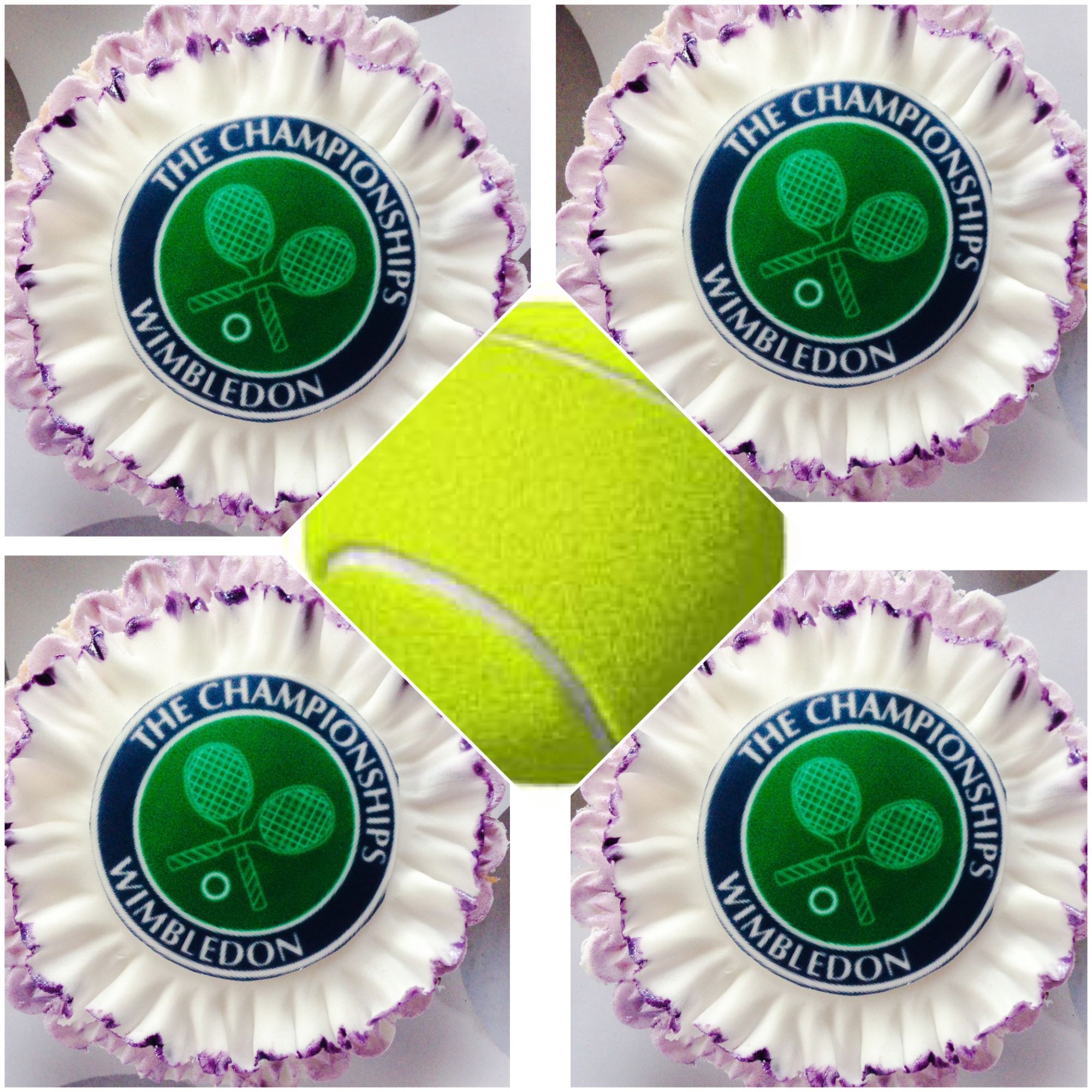 Wimbledon cupcakes and tennis ball