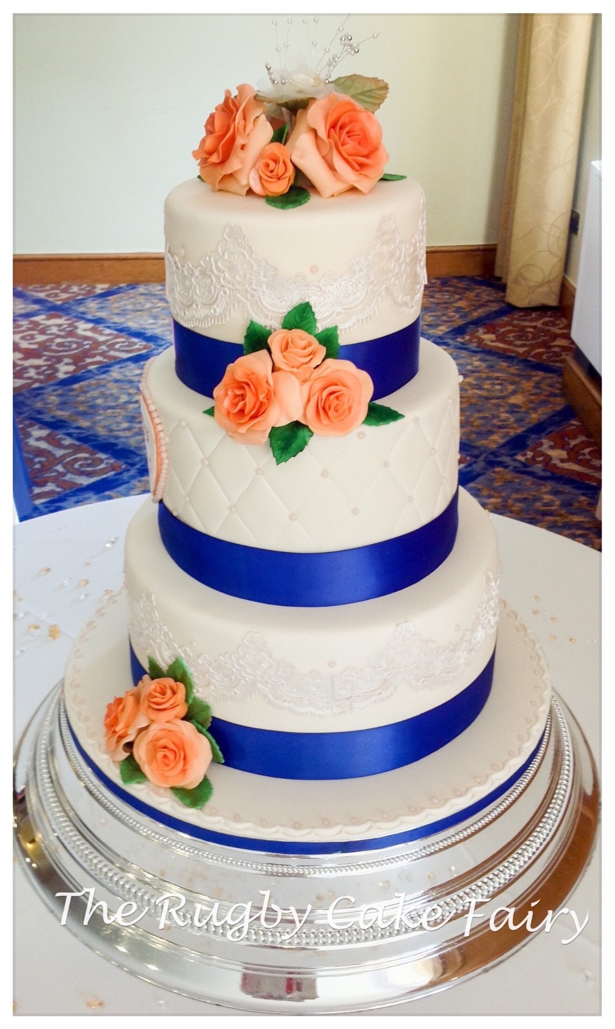 peach rose and lace wedding cake best