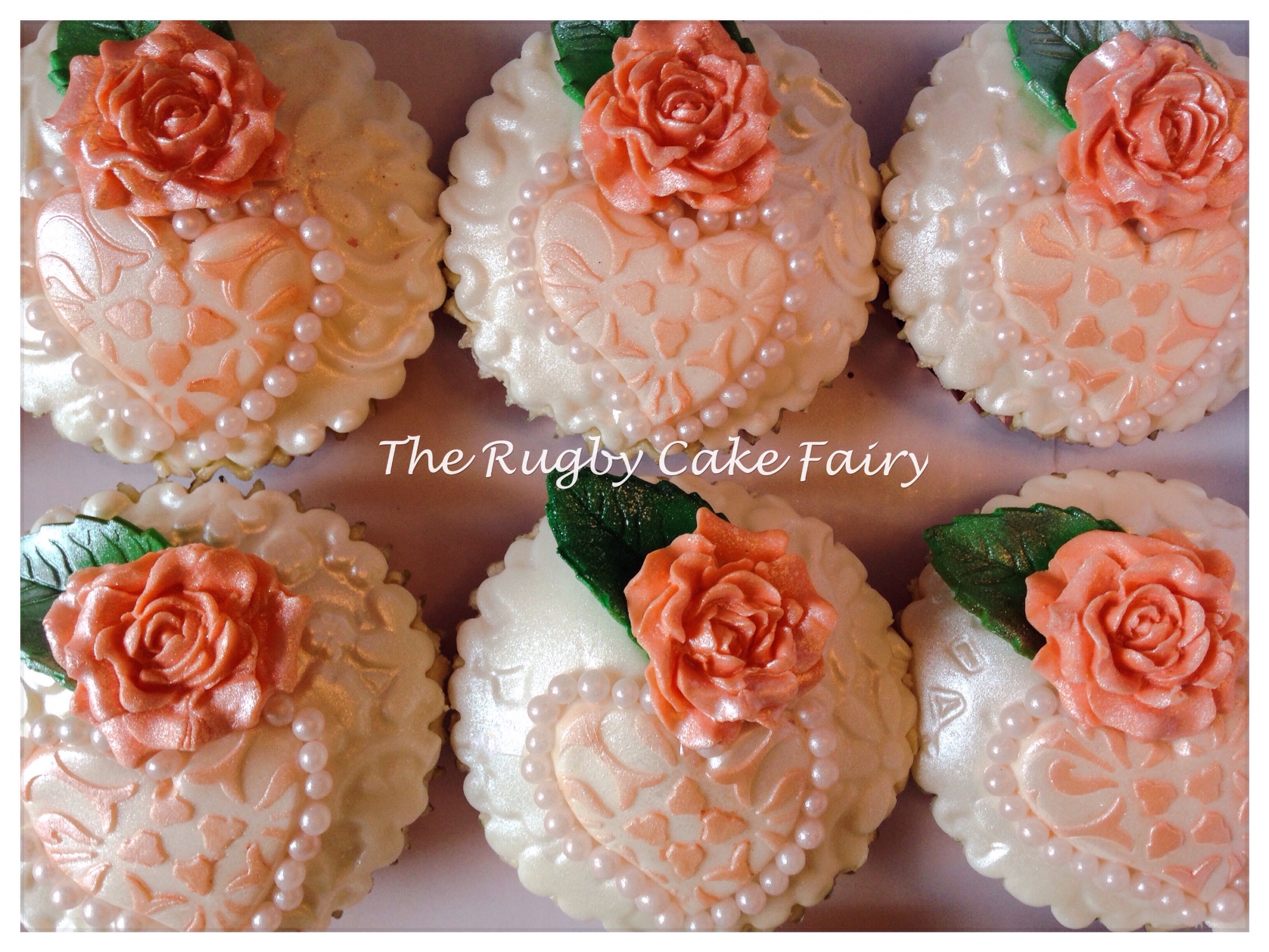 peach rose cupcakes