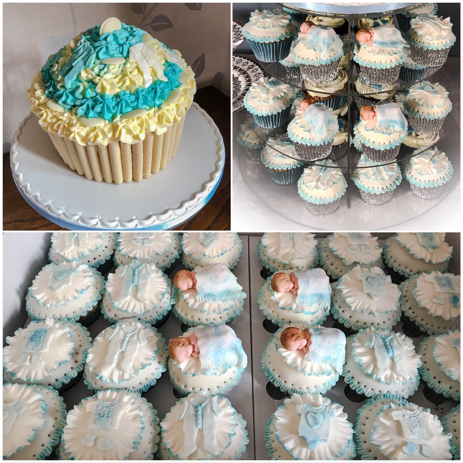 giant cupcake and babyshower cupcakes