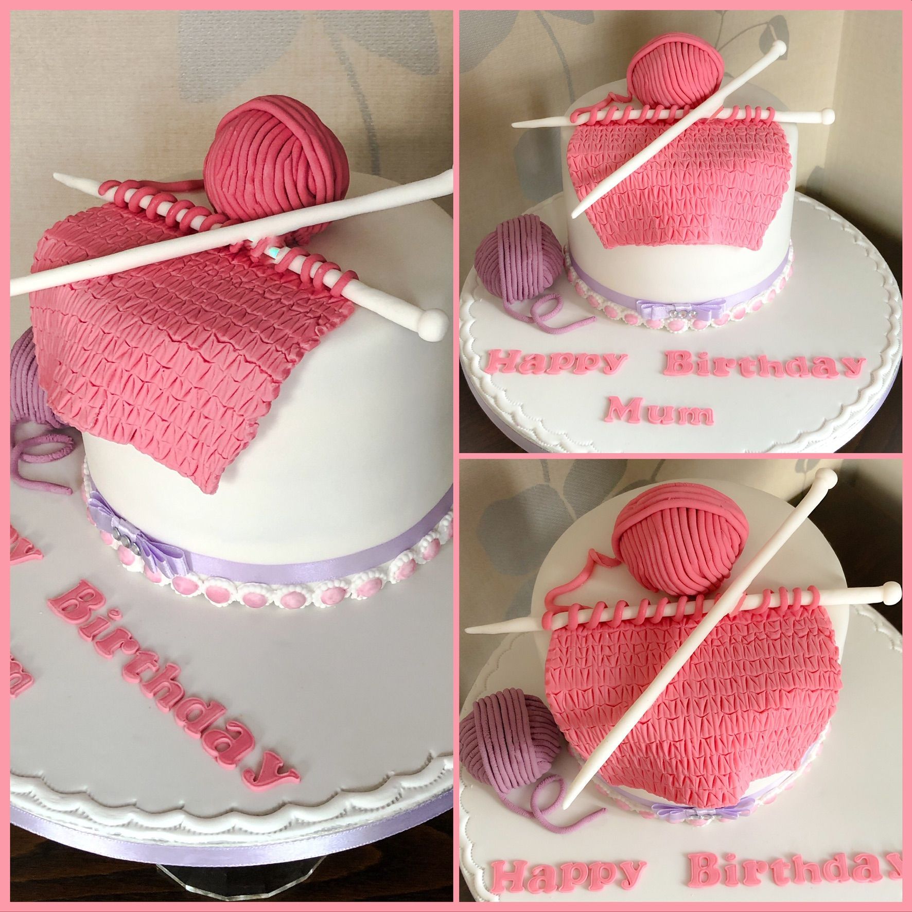 knitting cake collage