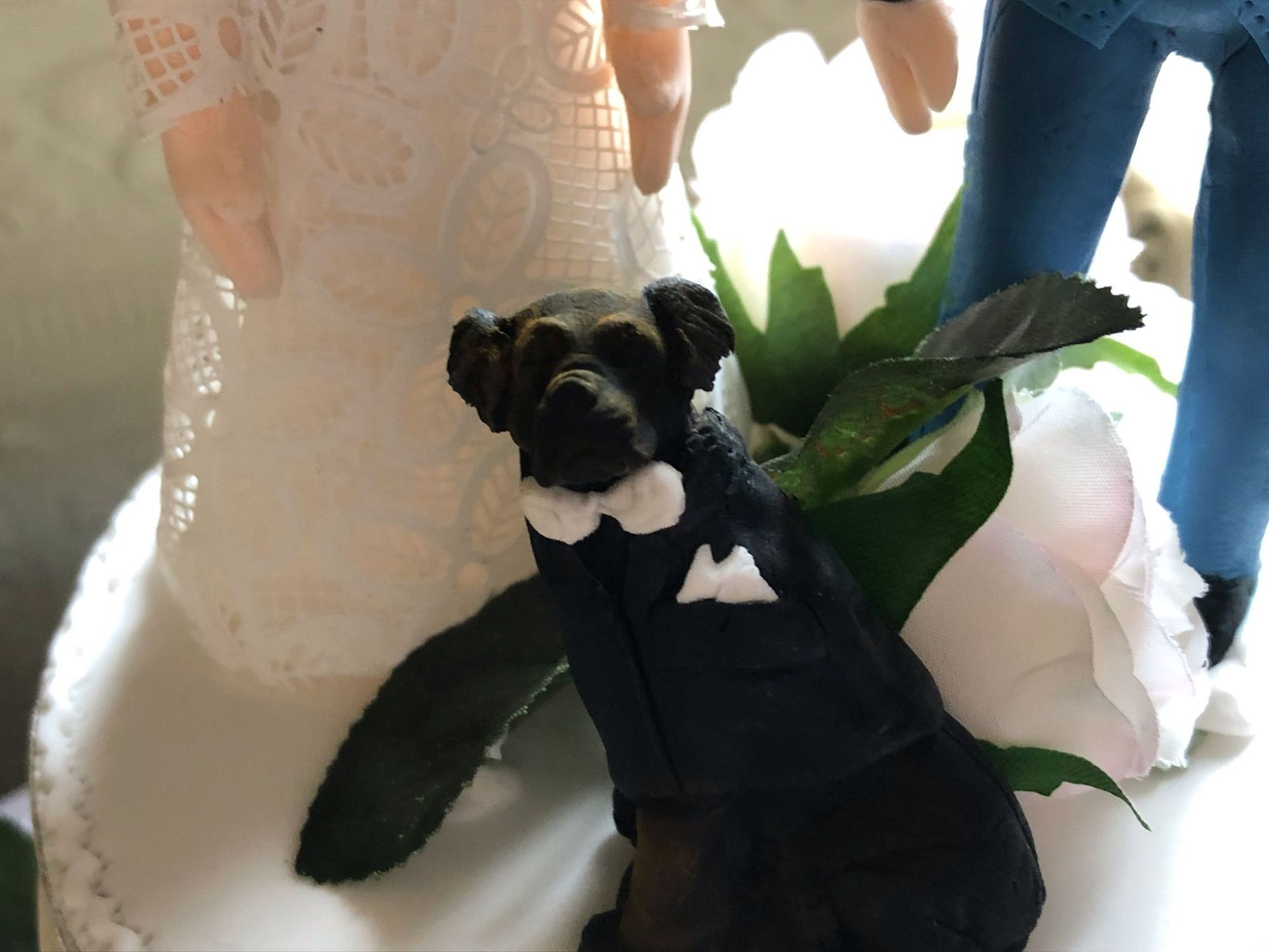 rottweiler wedding cake ring bearer