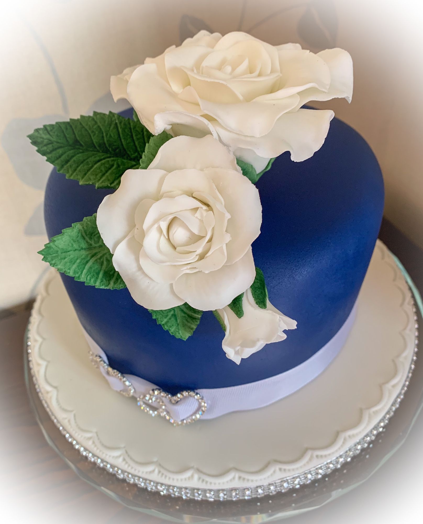 blue fruit wedding cake