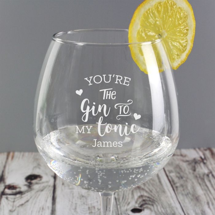 Gin To My Tonic Personalised Balloon Glass 
