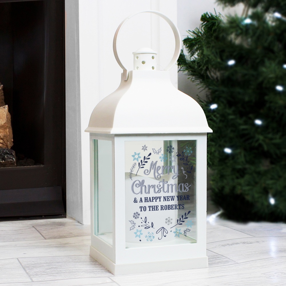 Christmas Frost Personalised Lantern 