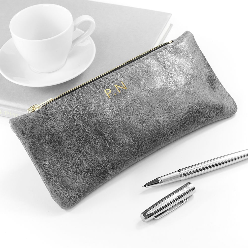 Luxury Leather Personalised Pencil Case 