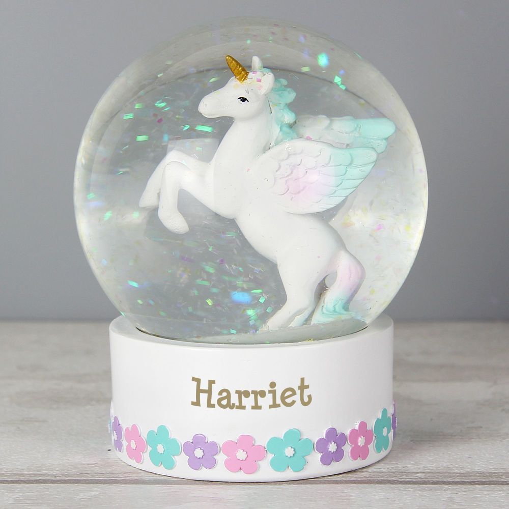 Unicorn Personalised Snow Globe 