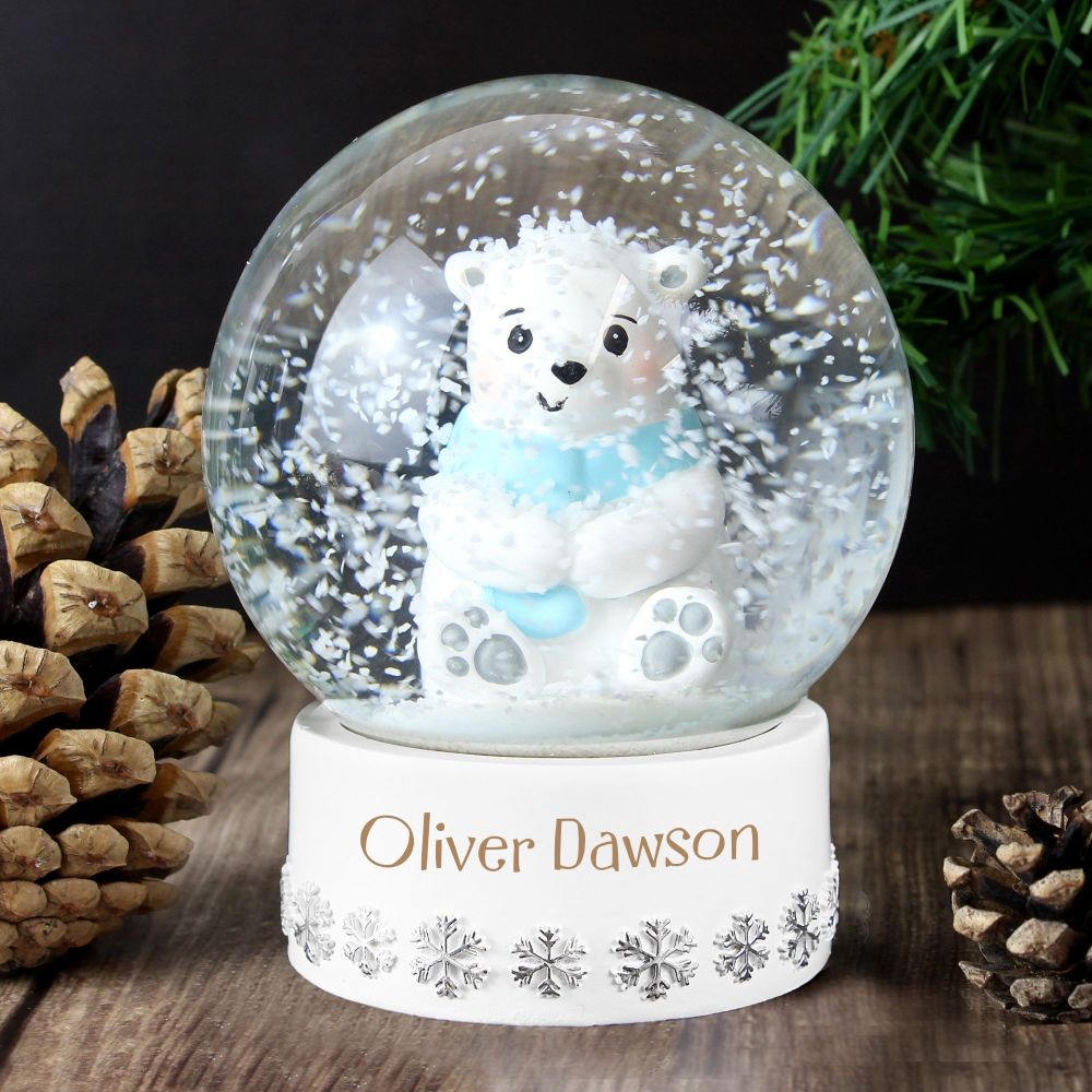 Polar Bear Personalised Snow Globe 