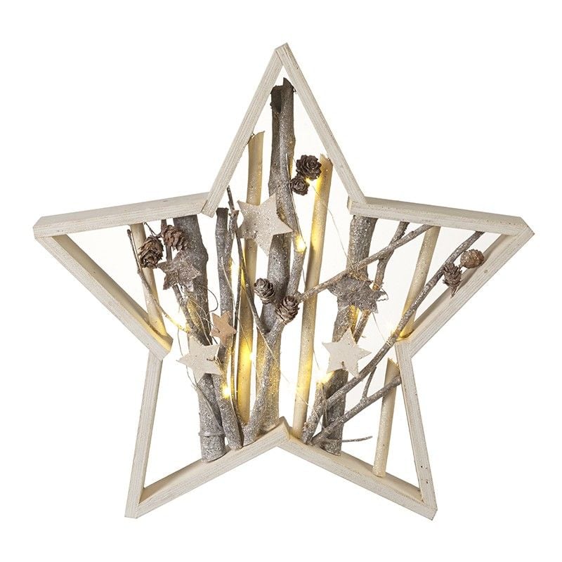 LED Wooden Twig Star 