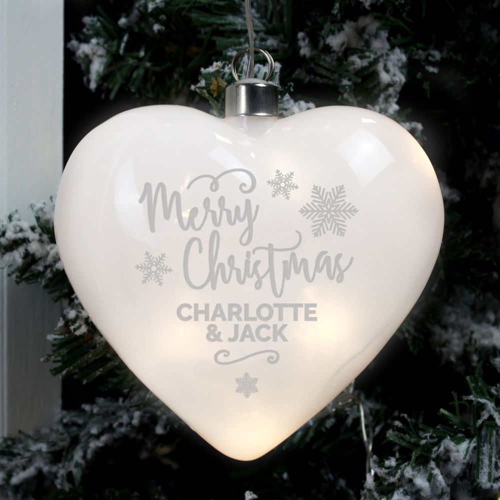 LED Merry Christmas Personalised Heart 