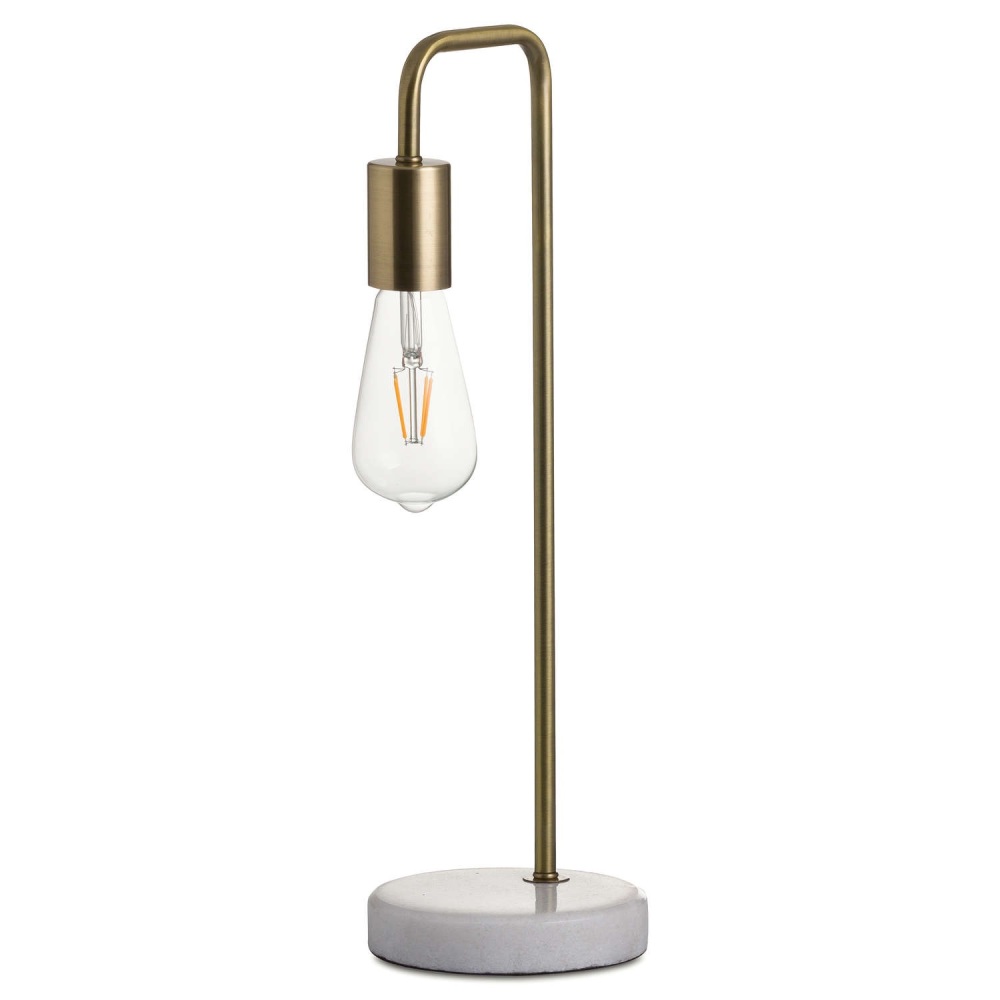 Industrial Style Brass & Marble Lamp 