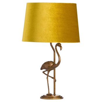 Antique Mustard & Gold Flamingo Table Lamp