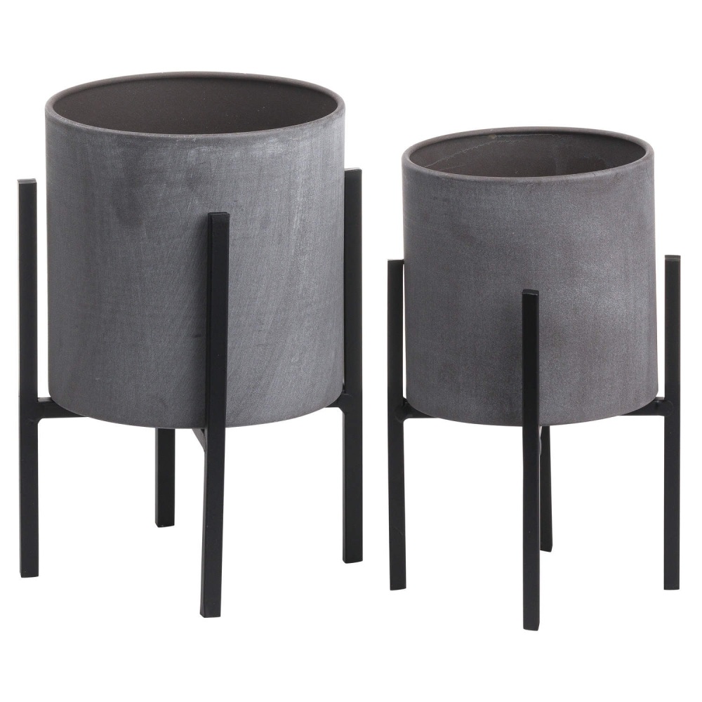 Set Of Two Cylinder Table Top Planters 