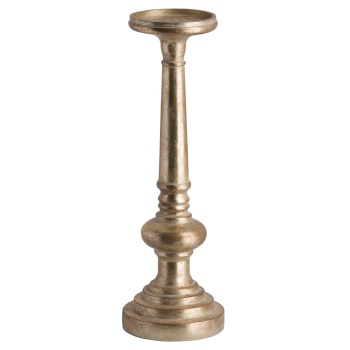 Tall Brass Effect Antique Candle Holder 