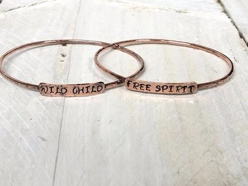 Copper Slim Personalised Bangle