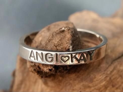 Sterling Silver Personalised Slim Ring