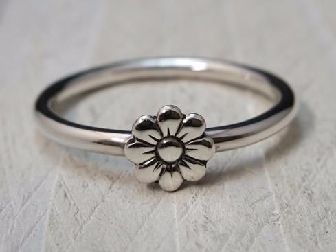 Sterling Silver Flower Stacker Ring