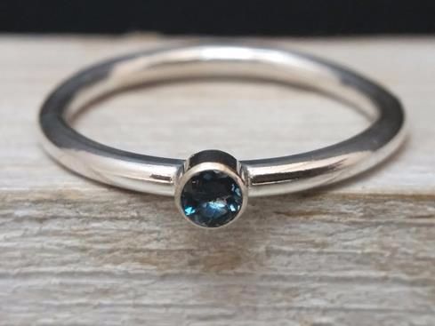 Sterling Silver Small Stone Stacker Ring