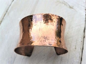 Bracelet - Copper - Wide Rustic Anticlastic Copper Cuff