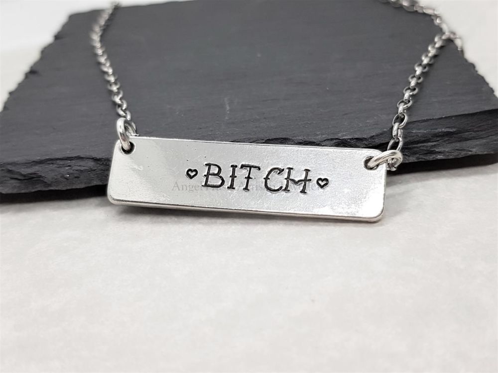 Pewter Bitch Necklace