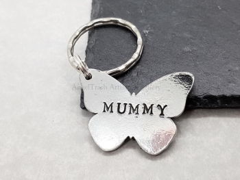 Keyring - Pewter - Butterfly Mummy