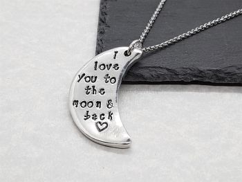 Necklace - Pewter - I Love You To The Moon & Back
