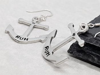 Earrings - Pewter - Anchors with Rum