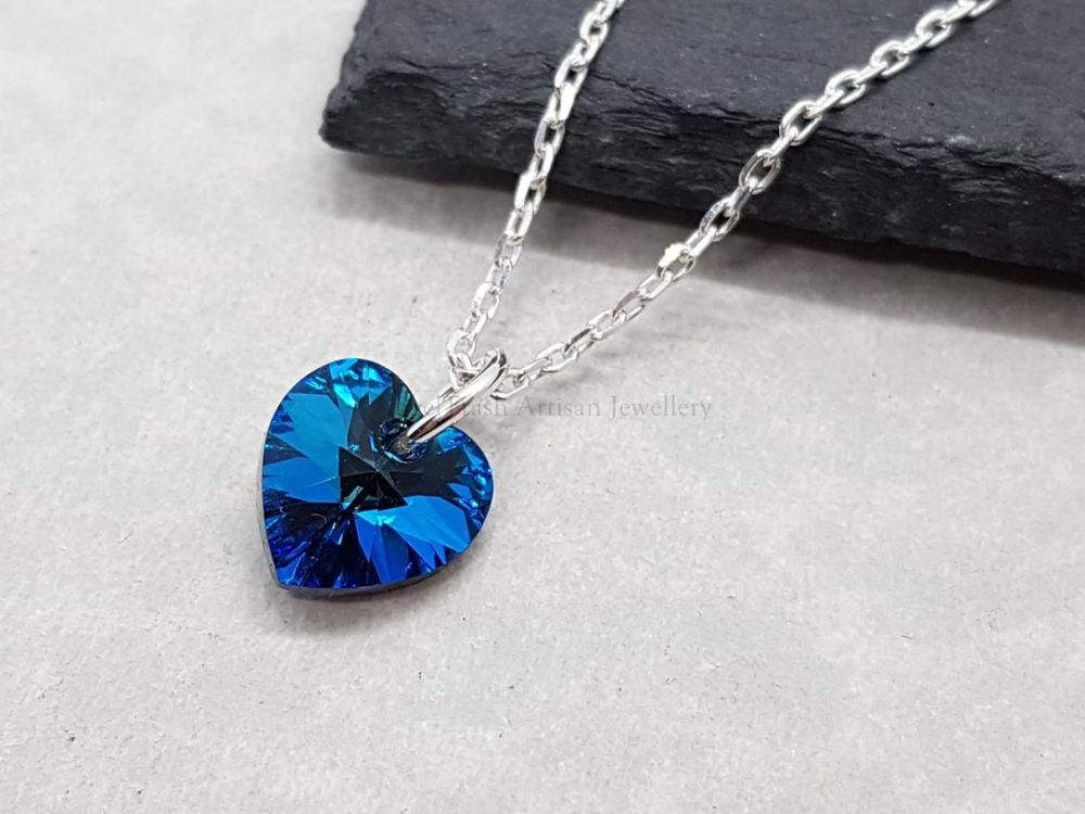 Sterling Silver Necklace - With Small Classic Heart Pendant
