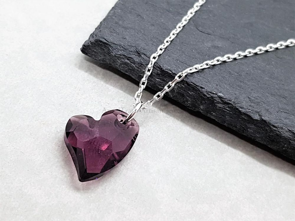 Sterling Silver Necklace - With Whimsy Heart Pendant