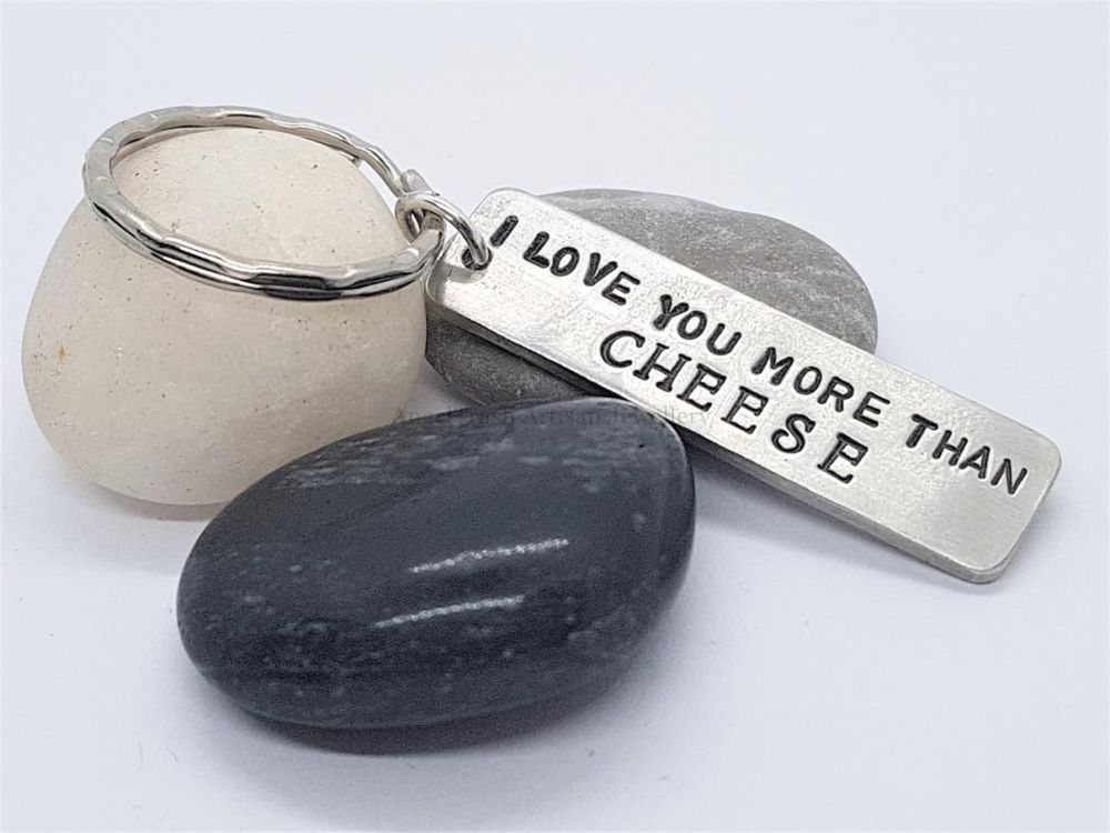 Pewter Keyring - I Love You More Than Cheese