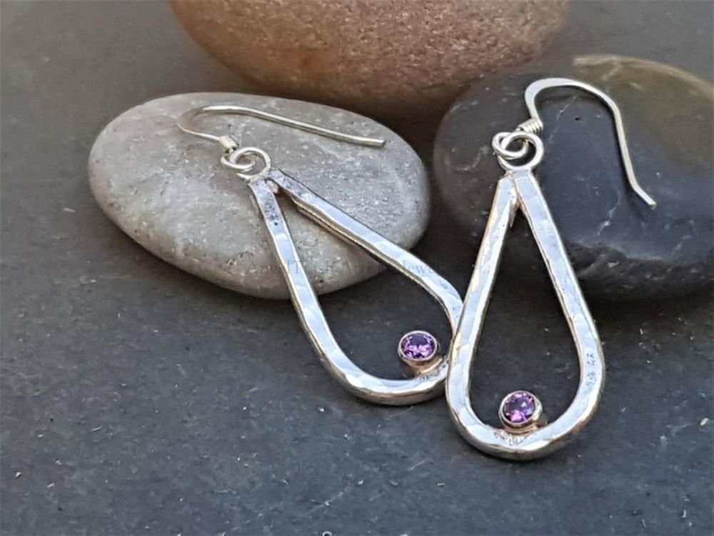 Earrings - Sterling Silver - Crystal Raindrop Earrings