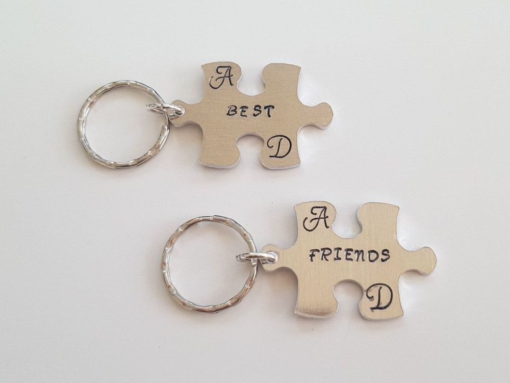 Keyring - Aluminium - Best Friends - Keyring Pair - Personalised 