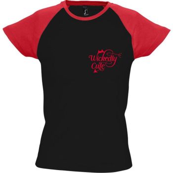 Ladies Contrast T Shirt - Wickedly Cute 