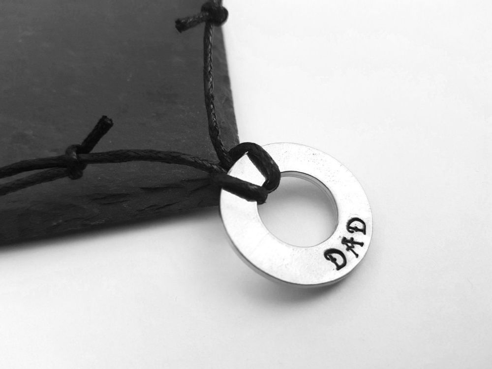 Necklace - Pewter - DAD - Small Washer