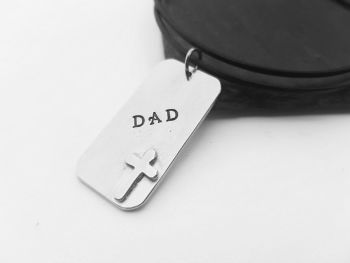 Necklace - Pewter - DAD - Rectangle with Cross Detail