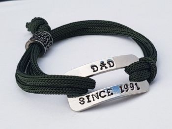 Bracelet - Pewter & Paracord - DAD SINCE (choose year)