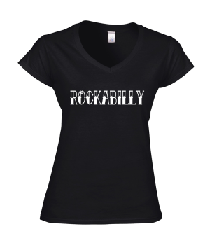 Ladies T Shirt -  V Neck - ROCKABILLY
