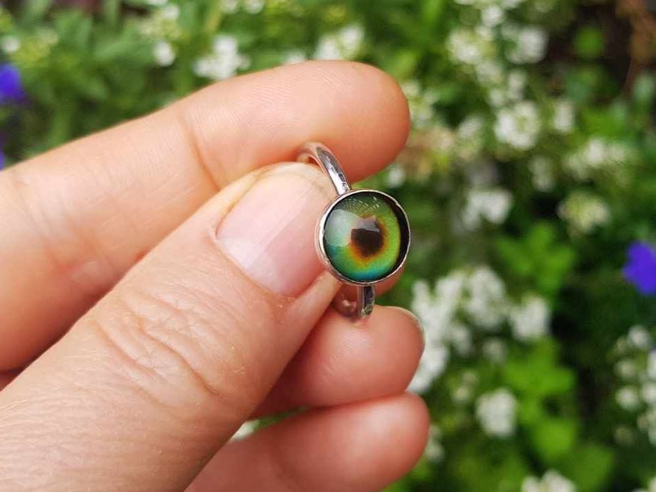 Ring - Sterling Silver - Stacking Ring- Slim Round Stackng Ring with Mood