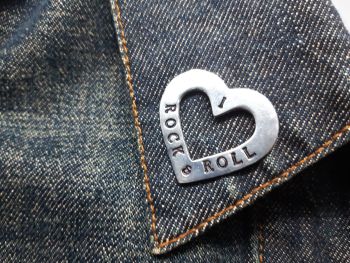 Lapel Pin - Pewter Pin Badge - I Love Rock & Roll