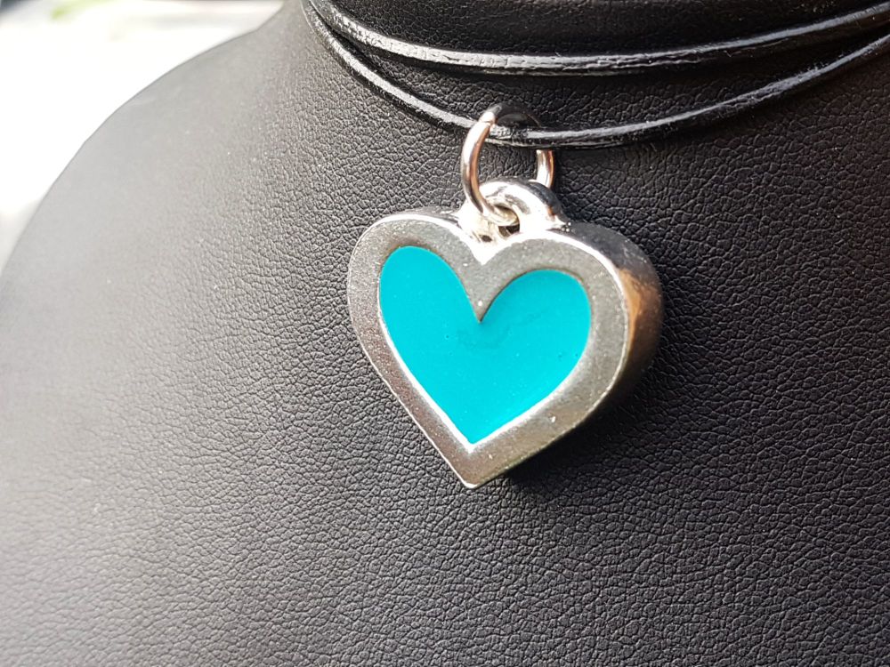 Necklace - Pewter - Chunky Heart - Choose Colour