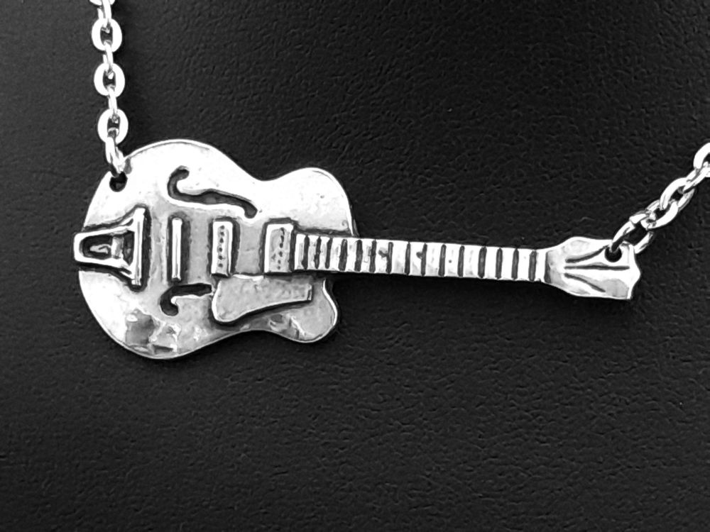 Necklace - Pewter - Guitar Necklace