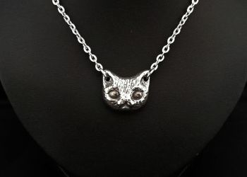 Necklace - Pewter - Chunky Little Kitten Necklace