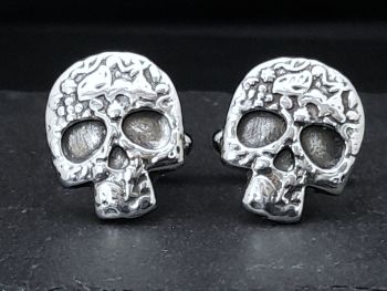 Cufflinks - Pewter - Chinless Sugar Skull Design