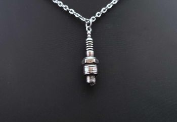 Necklace - Pewter - Spark Plug