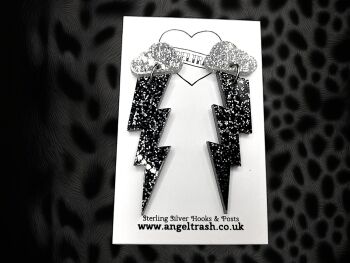 Cloud and Lightning Earrings
