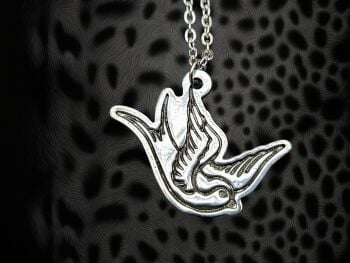 Necklace - Pewter - Traditional Swallow Tattoo