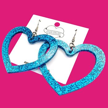 Giant Heart Washer Earrings - Choose Colour