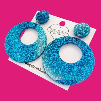 Large Offset Earrings – Custom Colour